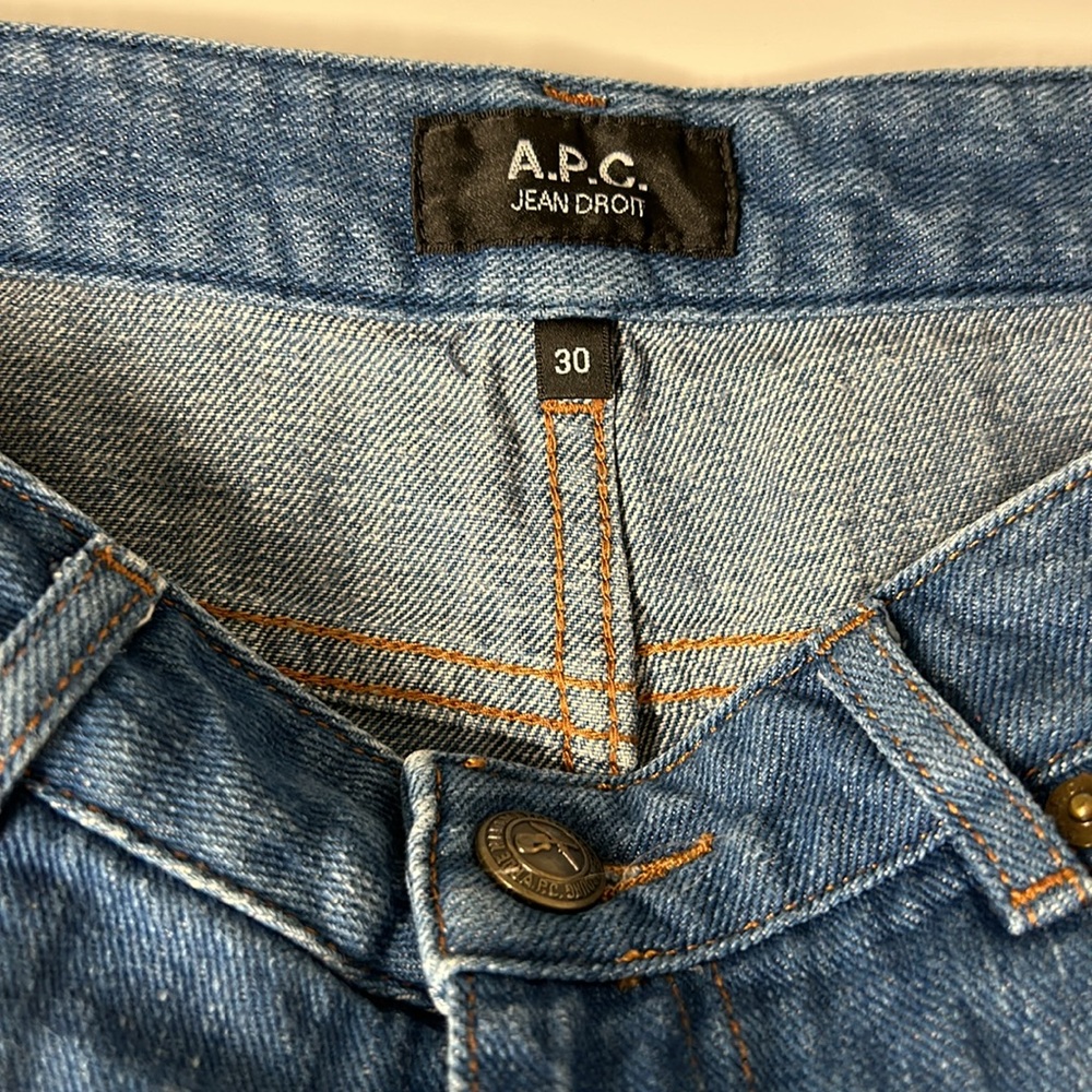 A.P.C mid rise straight jeans 100% cotton